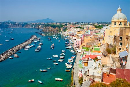 Marina Corricella, Procida Island, Bay of Naples, Campania, Italy Photographie de stock - Aubaine LD & Abonnement, Code: 400-06208407