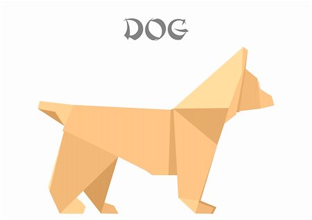 illustration of an origami dog Stock Photo - Budget Royalty-Free & Subscription, Code: 400-06208428