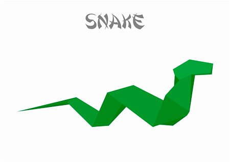 illustration of an origami snake Stock Photo - Budget Royalty-Free & Subscription, Code: 400-06208438