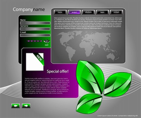 fenêtre sur le monde - nice web site template banner with frame in green and purple color with ecology motive or theme Photographie de stock - Aubaine LD & Abonnement, Code: 400-06200002