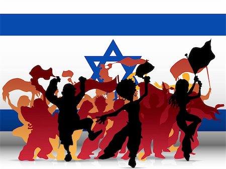 simsearch:400-04190738,k - Vector - Israel Sport Fan Crowd with Flag Stock Photo - Budget Royalty-Free & Subscription, Code: 400-06200146