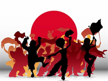 party banner - Vector - Japan Sport Fan Crowd with Flag Stock Photo - Budget Royalty-Free & Subscription, Code: 400-06200148