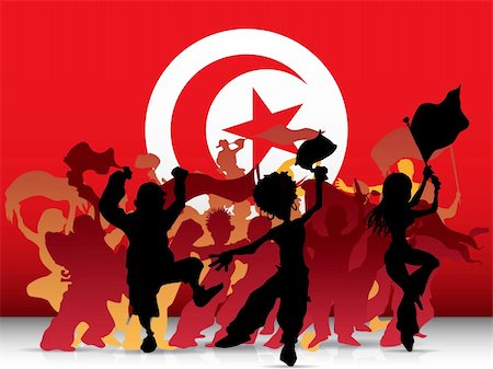 simsearch:400-06200141,k - Vector - Turkey Sport Fan Crowd with Flag Stock Photo - Budget Royalty-Free & Subscription, Code: 400-06200161
