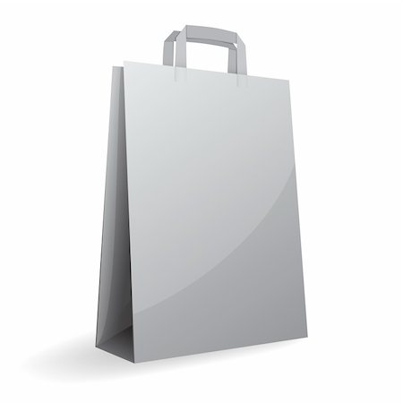 simsearch:400-05248445,k - Vector illustration of gray paper bag Isolated on white background Fotografie stock - Microstock e Abbonamento, Codice: 400-06200199