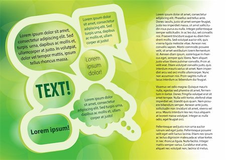 Abstract Design Template - Speech Bubbles With Copyspace on Green Bokeh Background Stock Photo - Budget Royalty-Free & Subscription, Code: 400-06200288