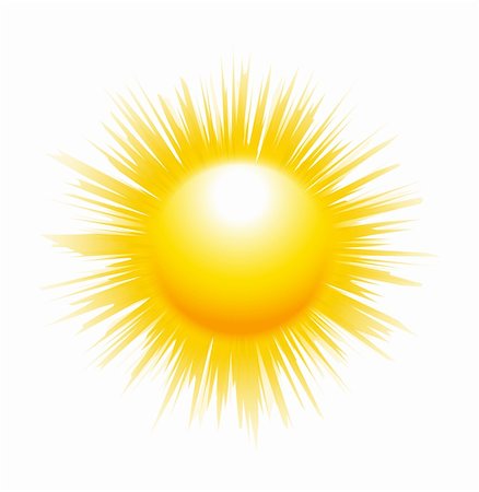 sun designs vector - The sun with sharp rays isolated on white background. Vector illustration Stock Photo - Budget Royalty-Free & Subscription, Code: 400-06200298