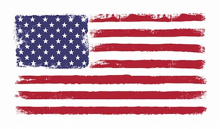 Stars and stripes. Grunge version of American flag with 50 stars and "old glory" original colors. Vector, EPS 10. Stock Photo - Budget Royalty-Free & Subscription, Code: 400-06200352