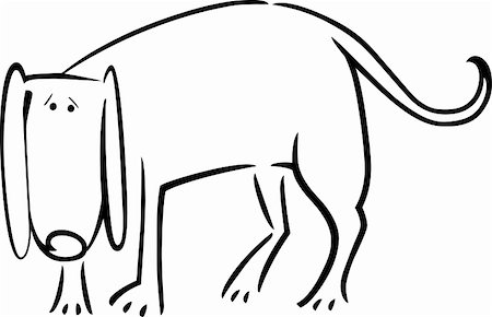 simsearch:400-06356146,k - cartoon doodle illustration of cute sad dog for coloring book Photographie de stock - Aubaine LD & Abonnement, Code: 400-06200447