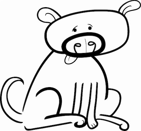 simsearch:400-06101888,k - cartoon doodle illustration of dog for coloring book Foto de stock - Super Valor sin royalties y Suscripción, Código: 400-06200450