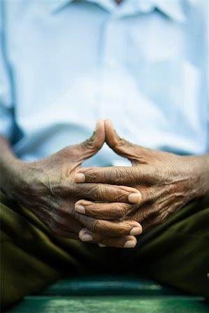 closeup of hands of elderly african american man sitting on bench Stock Photo - Budget Royalty-Free & Subscription, Code: 400-06200736