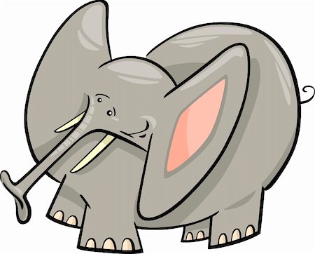 simsearch:400-08916376,k - Cartoon Humorous Illustration of Cute Gray Elephant Photographie de stock - Aubaine LD & Abonnement, Code: 400-06200743