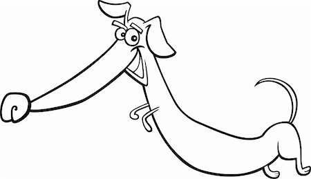 simsearch:400-07421294,k - cartoon illustration of happy jumping dachshund dog for coloring book Stockbilder - Microstock & Abonnement, Bildnummer: 400-06200756
