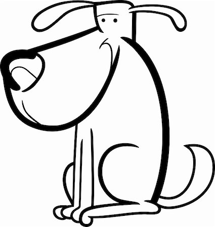 simsearch:400-06101888,k - cartoon doodle illustration of dog for coloring book Foto de stock - Super Valor sin royalties y Suscripción, Código: 400-06200762