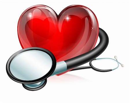 simsearch:400-07107357,k - Medical concept illustration of heart shaped symbol and stethoscope Foto de stock - Super Valor sin royalties y Suscripción, Código: 400-06200789