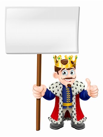 simsearch:400-06199998,k - A smiling happy king giving a thumbs up and holding up a sign Photographie de stock - Aubaine LD & Abonnement, Code: 400-06200790