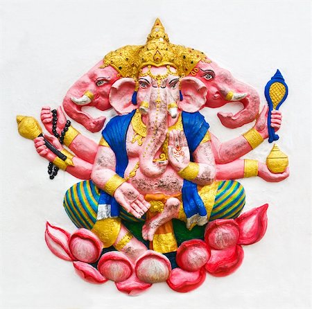 Hindu ganesha God Named Maha Ganapati at temple in thailand Fotografie stock - Microstock e Abbonamento, Codice: 400-06201079