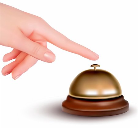 simsearch:400-05250510,k - Hand ringing the bell to call  Service desk  Vector illustration Foto de stock - Super Valor sin royalties y Suscripción, Código: 400-06201635