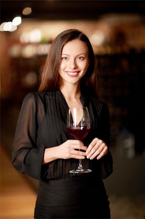 Beautiful girl with a glass of wine Stock Photo - Budget Royalty-Free & Subscription, Code: 400-06201652