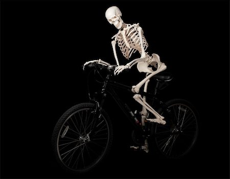 skeletons human not illustration not xray - A skeleton rides a bicycle from nowhere. Stock Photo - Budget Royalty-Free & Subscription, Code: 400-06201689