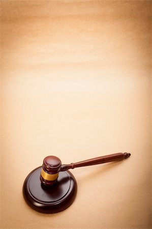 A wooden gavel and soundboard on a light brown background. Stock Photo - Budget Royalty-Free & Subscription, Code: 400-06201947