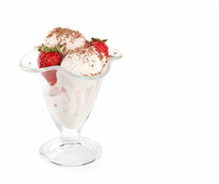 strawberry vanilla chocolate ice cream - Ice cream with strawberries Stock Photo - Budget Royalty-Free & Subscription, Code: 400-06202001