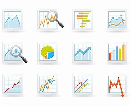 statistics - Statistics and analytics icons with charts and diagrams Foto de stock - Super Valor sin royalties y Suscripción, Código: 400-06202045