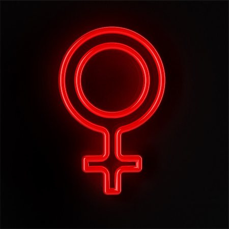 simsearch:400-04747123,k - The female symbol in red neon over black background Stockbilder - Microstock & Abonnement, Bildnummer: 400-06202310