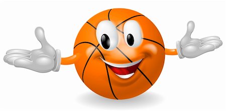 simsearch:400-06791375,k - Illustration of a cute happy basketball ball mascot man Stock Photo - Budget Royalty-Free & Subscription, Code: 400-06202382