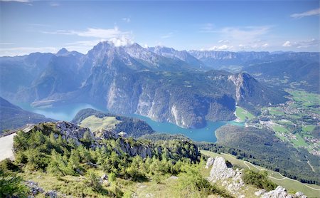 Alps mountains and Konigssee lake in Bavaria, Germany Photographie de stock - Aubaine LD & Abonnement, Code: 400-06202390