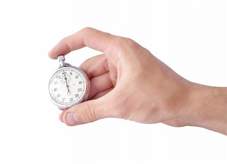 hand and stopwatch isolated on white background Stock Photo - Budget Royalty-Free & Subscription, Code: 400-06202391