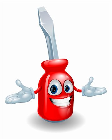 simsearch:400-05927885,k - An illustration of a cartoon red slotted screwdriver man mascot Photographie de stock - Aubaine LD & Abonnement, Code: 400-06202841