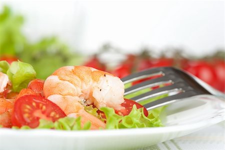 Salad of king prawns Stock Photo - Budget Royalty-Free & Subscription, Code: 400-06202950