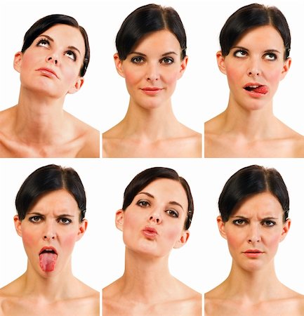 simsearch:400-04015839,k - Group of portraits - young woman showing six different expressions Stock Photo - Budget Royalty-Free & Subscription, Code: 400-06203027