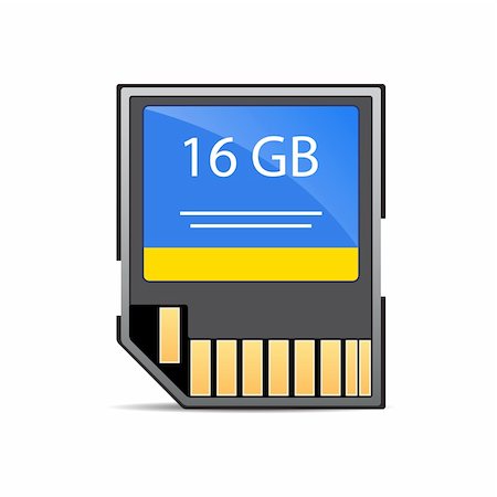 memory card isolated on white vector illustration Stock Photo - Budget Royalty-Free & Subscription, Code: 400-06203298