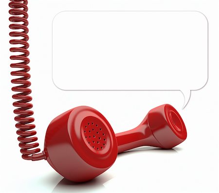 Red phone over white floor. Your message on balloon. You can change the size of the balloon painting the background with white color and redraw another balloon. Stock Photo - Budget Royalty-Free & Subscription, Code: 400-06203487