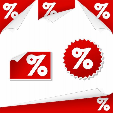 simsearch:400-06915685,k - Vector illustration of percentage labels used in retail Stock Photo - Budget Royalty-Free & Subscription, Code: 400-06325568