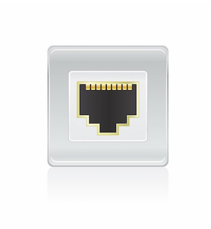 simsearch:400-05137120,k - Shiny Network Port Icon. Vector Illustration of Socket Stock Photo - Budget Royalty-Free & Subscription, Code: 400-06325582