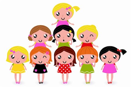 Cute little kids. Vector cartoon illustration Stock Photo - Budget Royalty-Free & Subscription, Code: 400-06325608