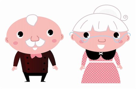 simsearch:400-05314664,k - Grandmother and Grandfather. Vector cartoon Illustration Stock Photo - Budget Royalty-Free & Subscription, Code: 400-06325610