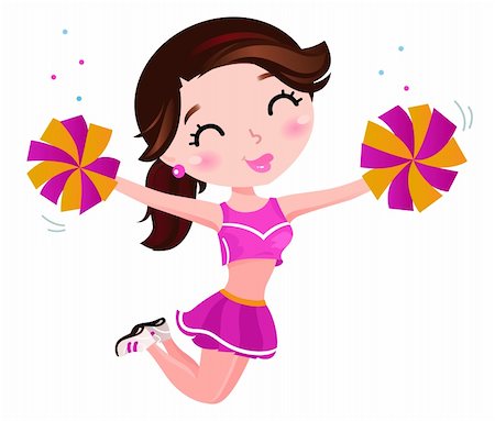 simsearch:400-04312909,k - Cute happy cheerleader. Vector Illustration Stock Photo - Budget Royalty-Free & Subscription, Code: 400-06325665