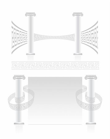 simsearch:400-05257840,k - Ionic Column with Greek key pattern. Vector banner set. Foto de stock - Super Valor sin royalties y Suscripción, Código: 400-06325720