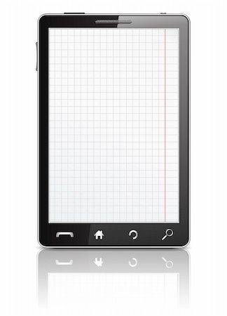 Mobile phone with squared paper sheet on the screen, vector eps10 illustration Photographie de stock - Aubaine LD & Abonnement, Code: 400-06325786