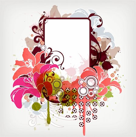 illustration drawing of floral background Fotografie stock - Microstock e Abbonamento, Codice: 400-06325826