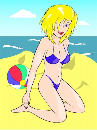 Girl on the beach Foto de stock - Super Valor sin royalties y Suscripción, Código: 400-06325876