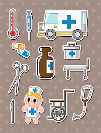 Hospital stickers Stock Photo - Budget Royalty-Free & Subscription, Code: 400-06325871
