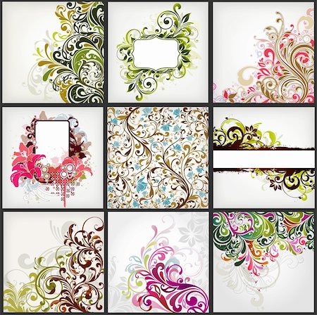 illustration drawing of floral background Fotografie stock - Microstock e Abbonamento, Codice: 400-06326006