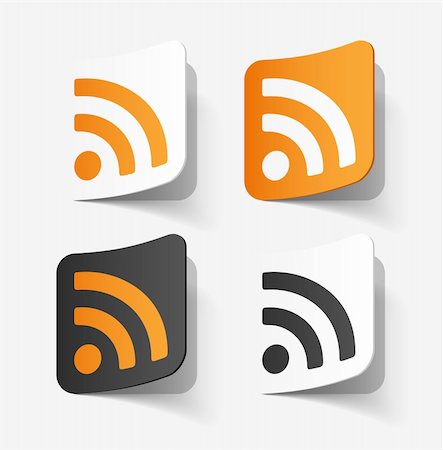 symbols in computers wifi - rss sticker Stock Photo - Budget Royalty-Free & Subscription, Code: 400-06326067