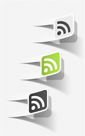 symbols in computers wifi - rss sticker Stock Photo - Budget Royalty-Free & Subscription, Code: 400-06326084