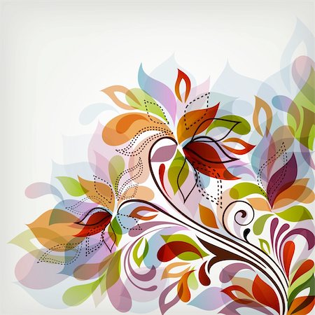 illustration drawing of floral background Photographie de stock - Aubaine LD & Abonnement, Code: 400-06326132