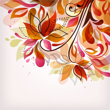 illustration drawing of floral background Photographie de stock - Aubaine LD & Abonnement, Code: 400-06326185